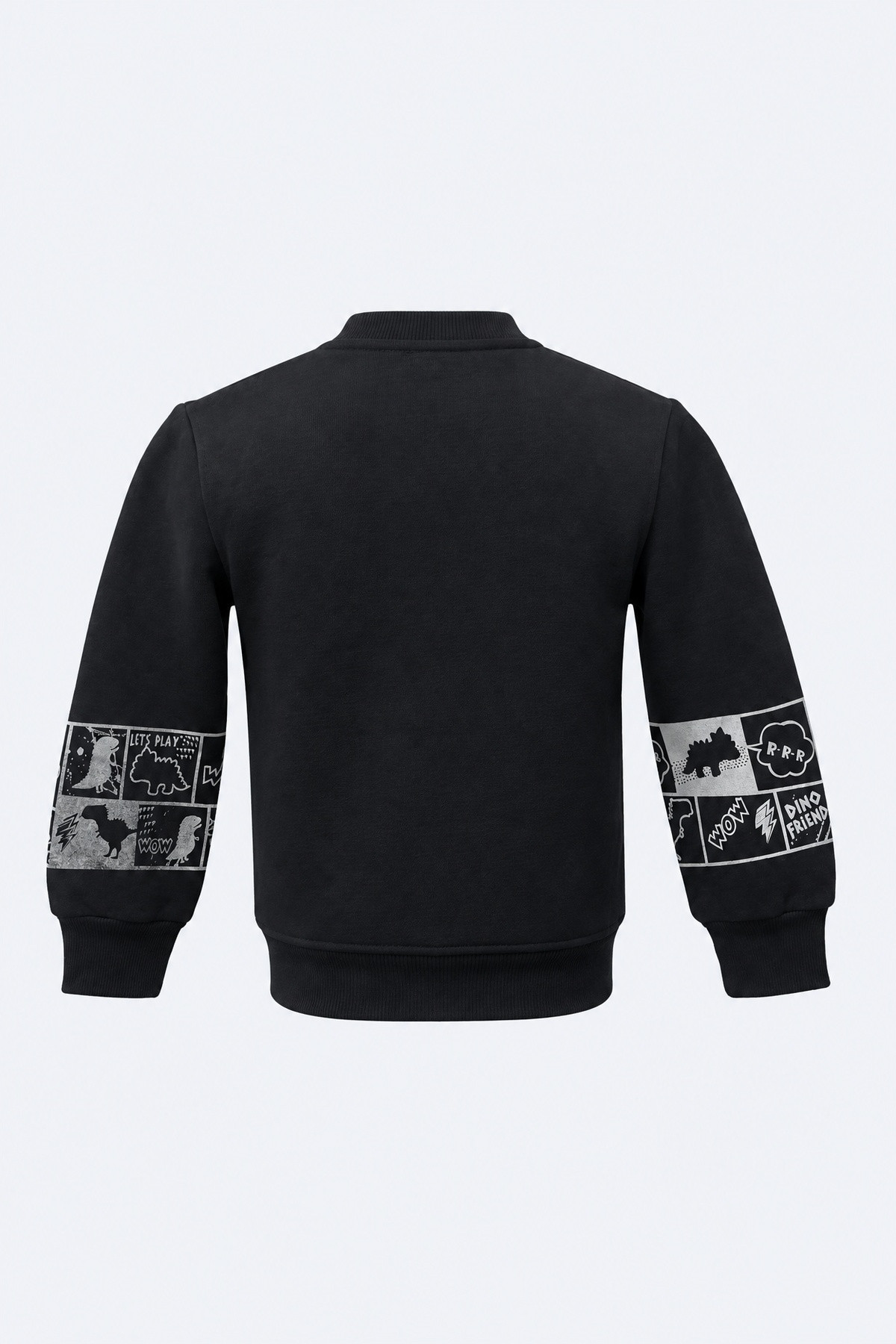 Dinozor Panelli Baskılı Erkek Çocuk Sweatshirt 2