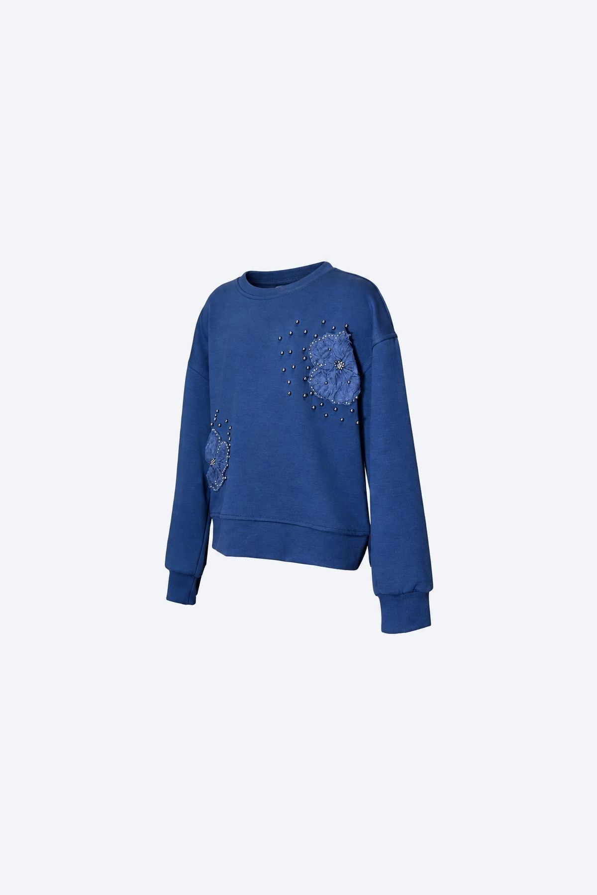 Çiçek Aplikeli Kız Çocuk Sweatshirt 2