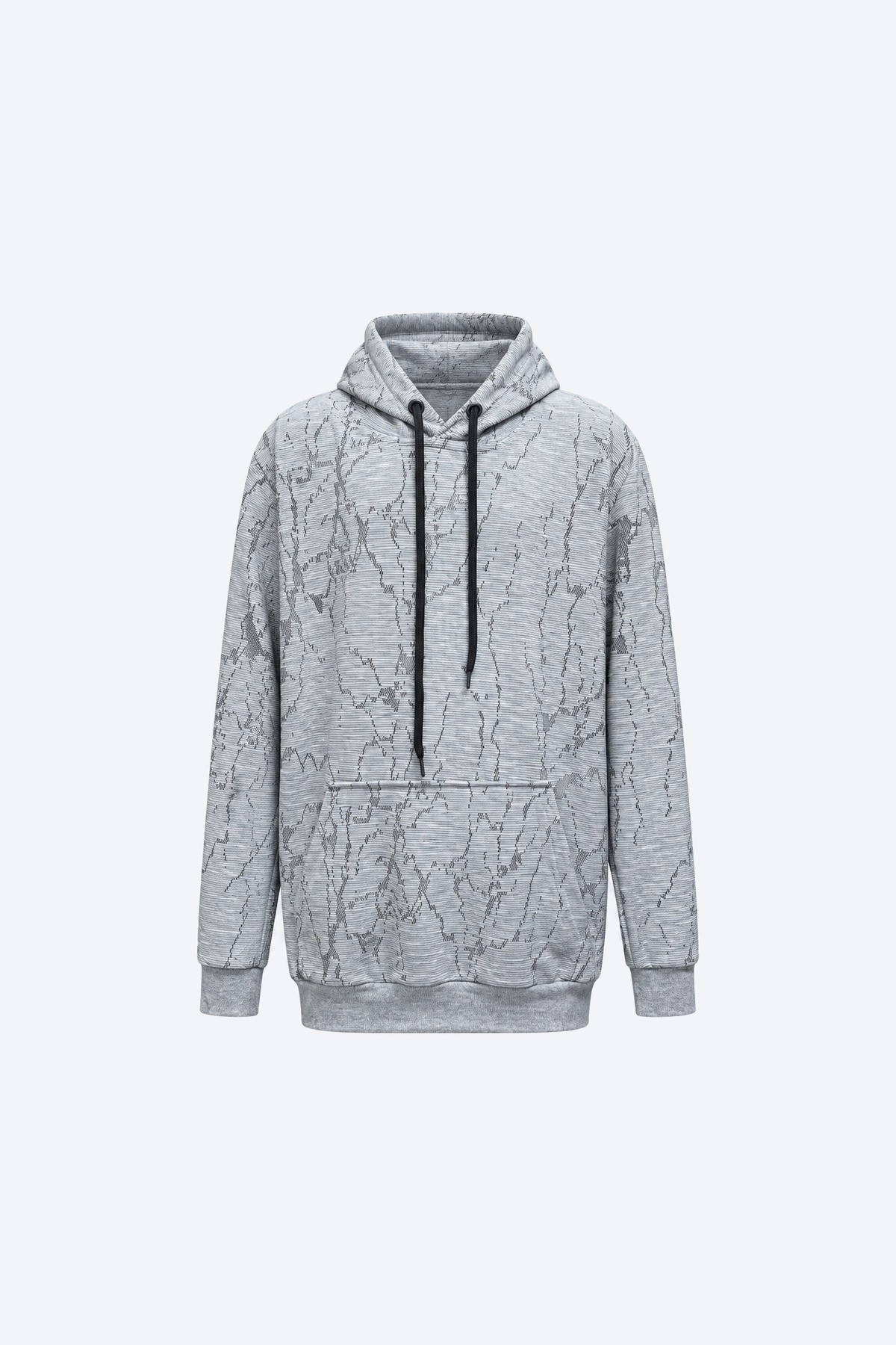Mermer Desenli Kapüşonlu Erkek Çocuk Sweatshirt 1