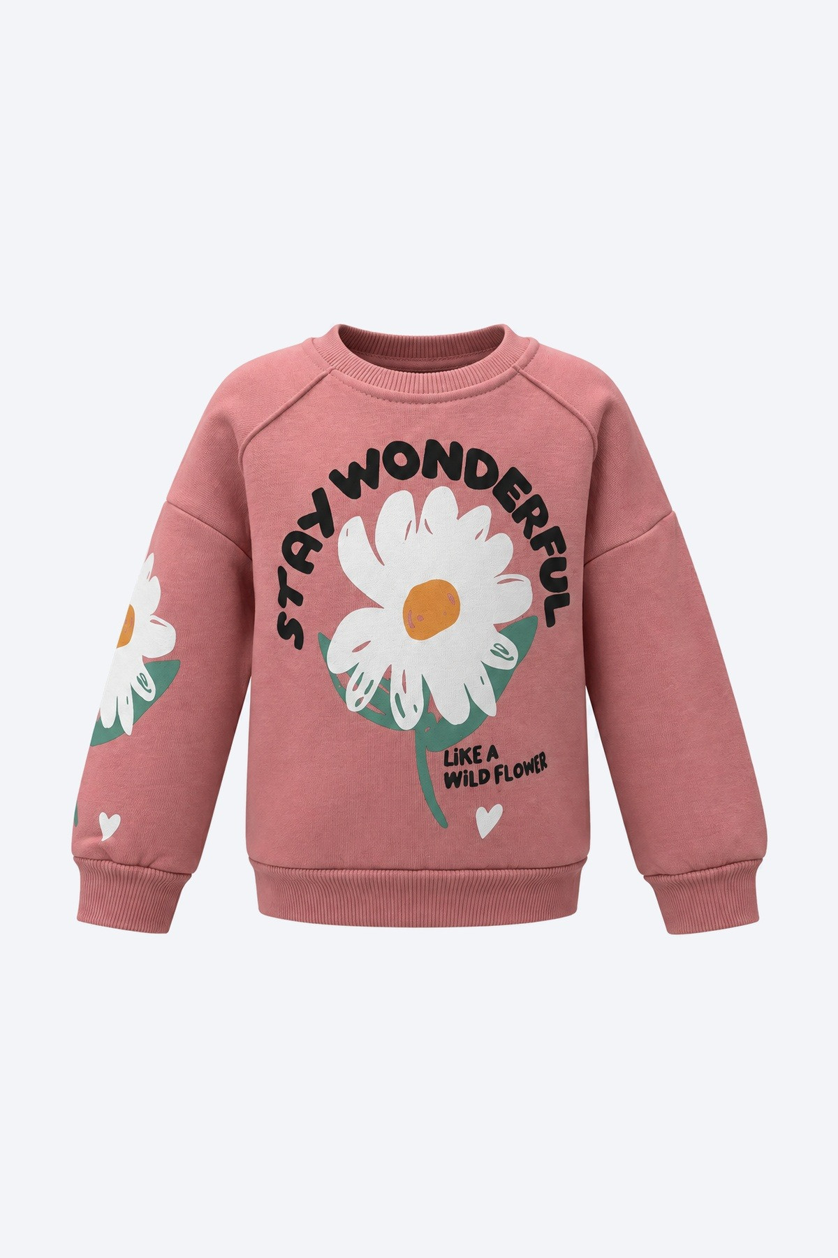 Papatya Baskılı Kız Çocuk Sweatshirt 1