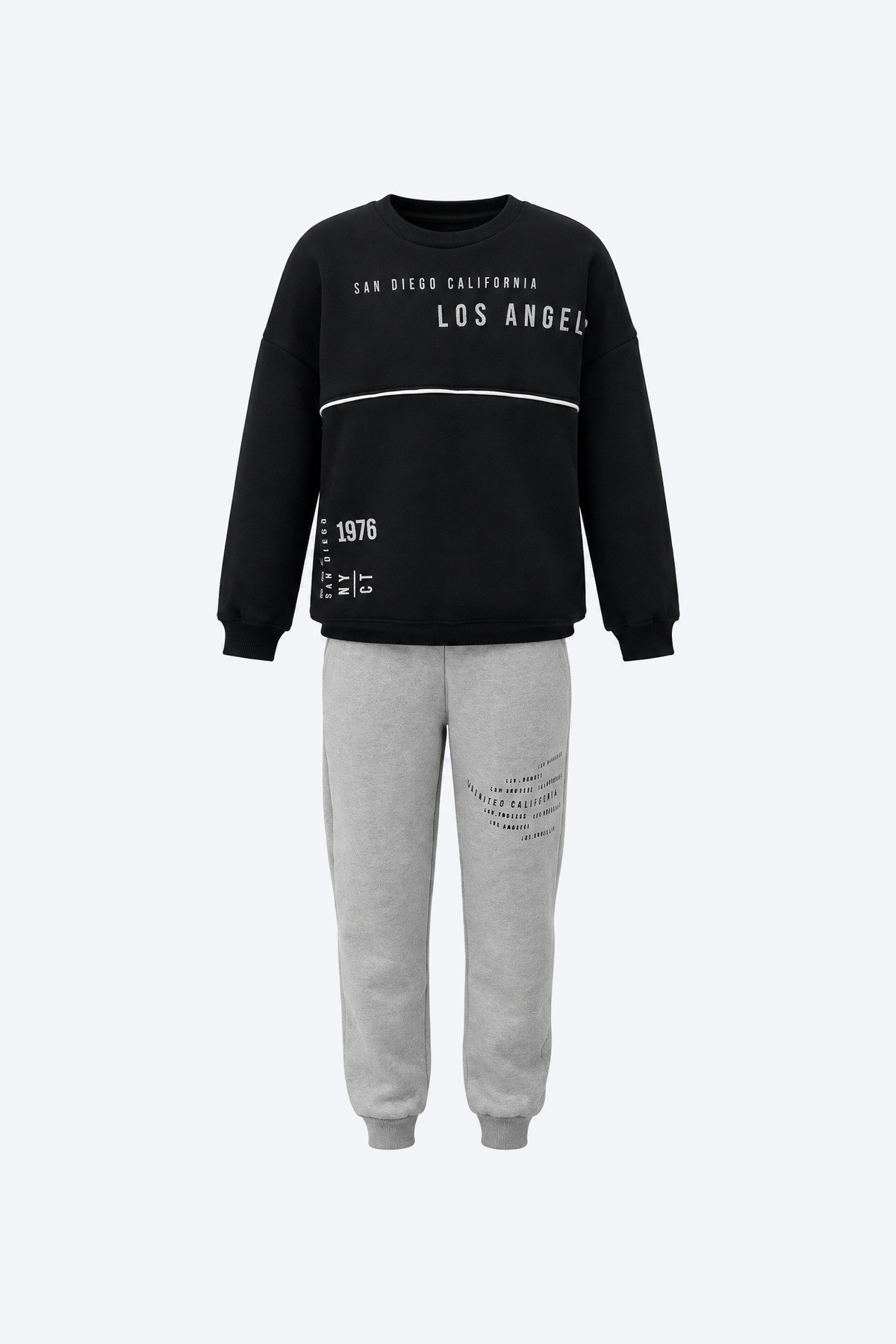Baskılı Sweatshirt Eşofman Erkek Çocuk Takım 1