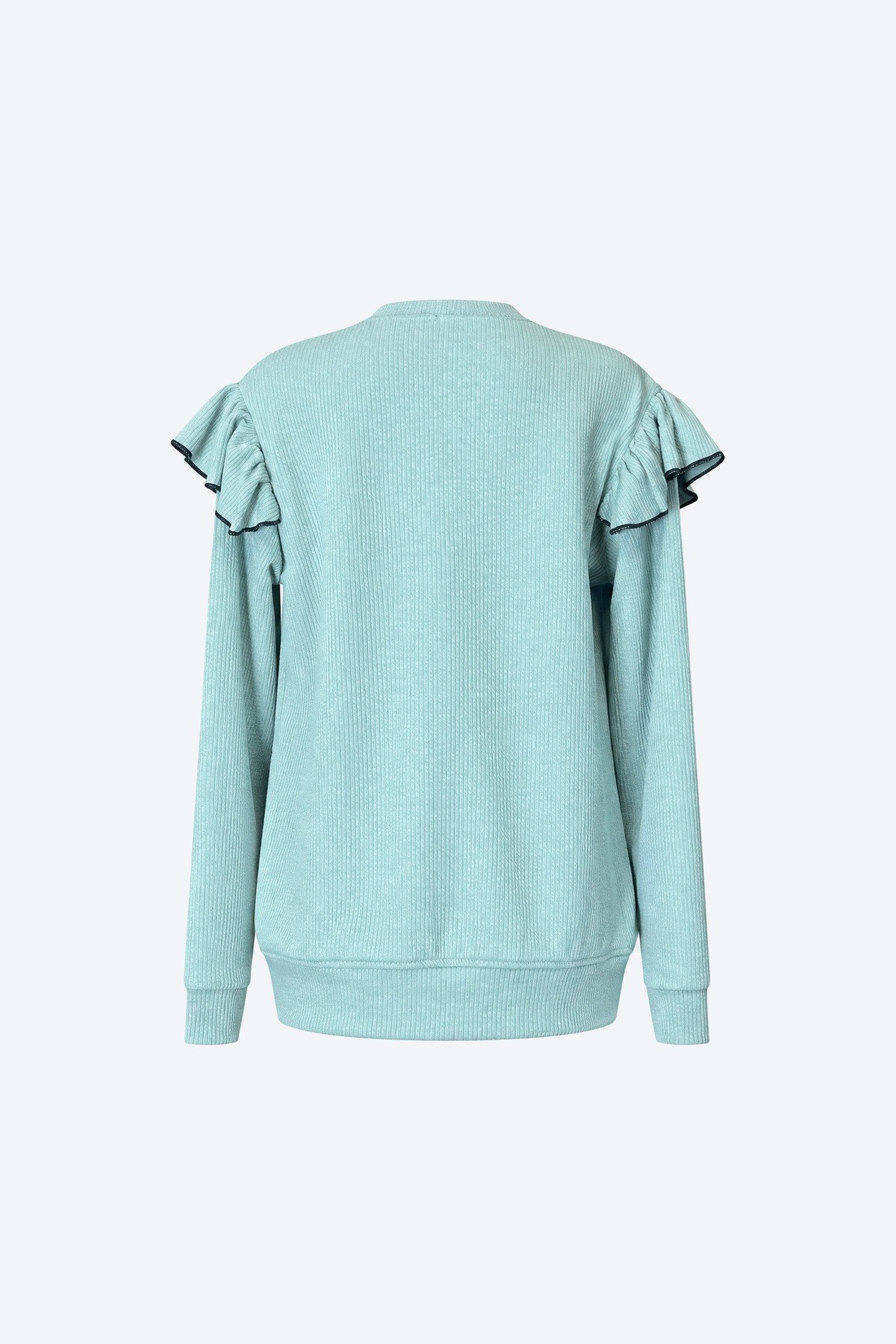 Volan Kollu Nakışlı Kız Çocuk Sweatshirt 3