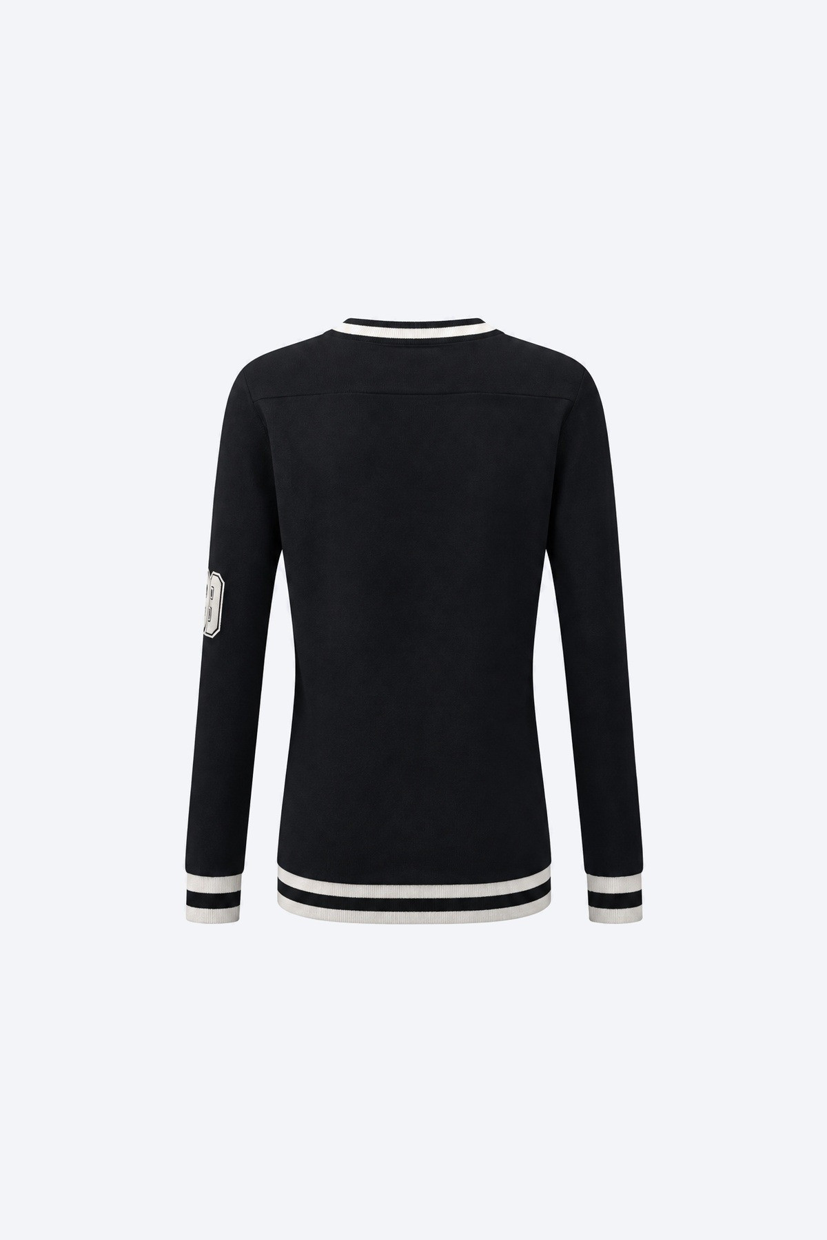 V Yaka Baskılı Şeritli Kız Çocuk Sweatshirt 3
