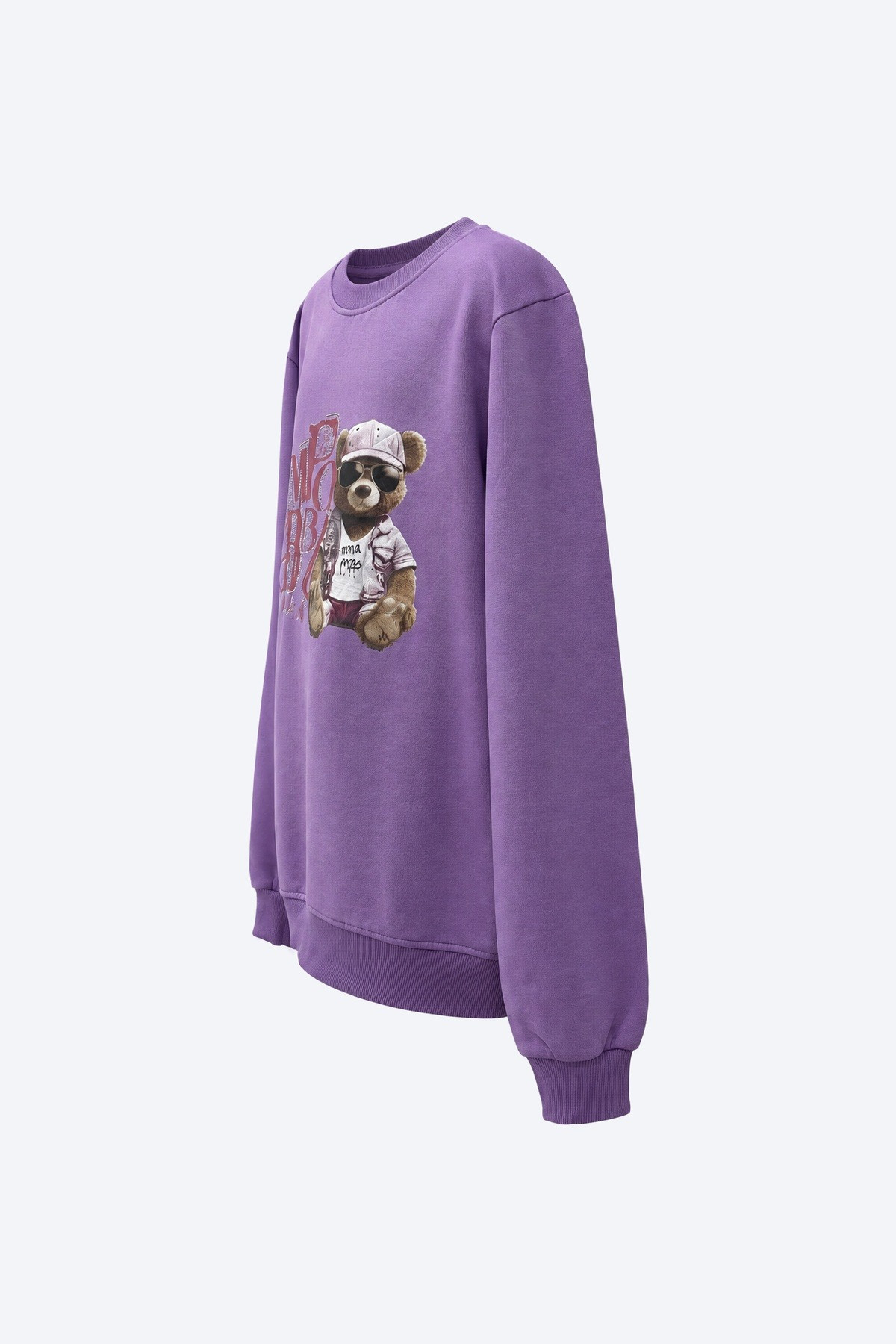 Gözlüklü Ayıcık Baskılı Kız Çocuk Sweatshirt 2